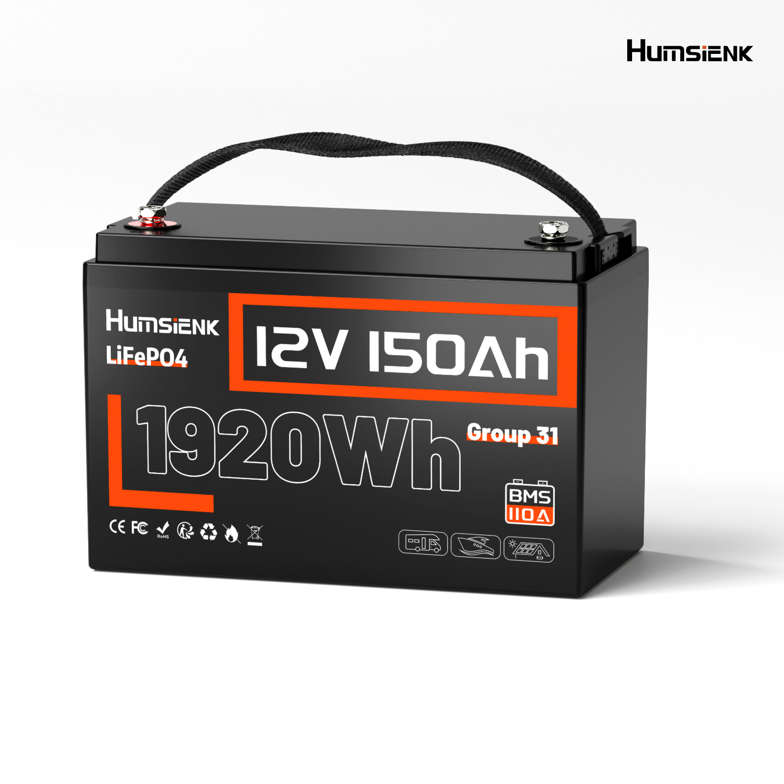 12V 24V 50Ah 100Ah 150AH 300Ah 320Ah LiFePO4 Lithium Battery RV Solar off grid