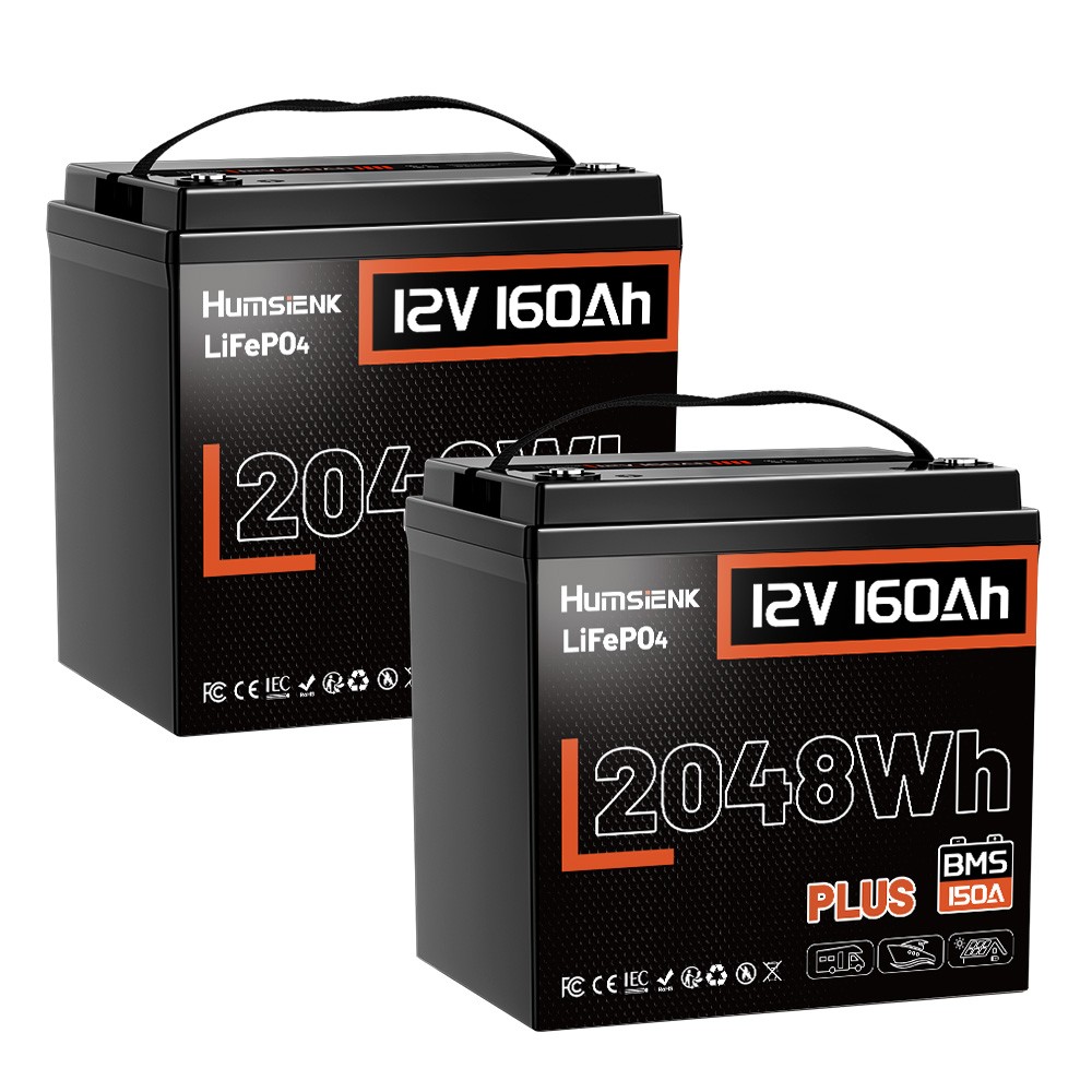 1/2/3/4Pack 12V 160Ah Plus LiFePO4 Battery 150A Low-Temp Protection BMS Solar RV