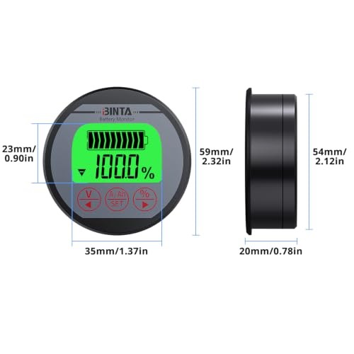Battery Monitor with Shunt 8-120V Voltmeter Ammeter, Voltage Current 0-500A
