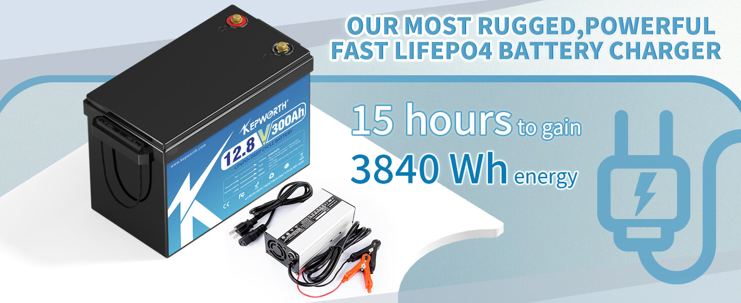 12V 300Ah LiFePO4 Battery BMS Solar 10 years lifespan 20000+Deep Cycle RV Camper
