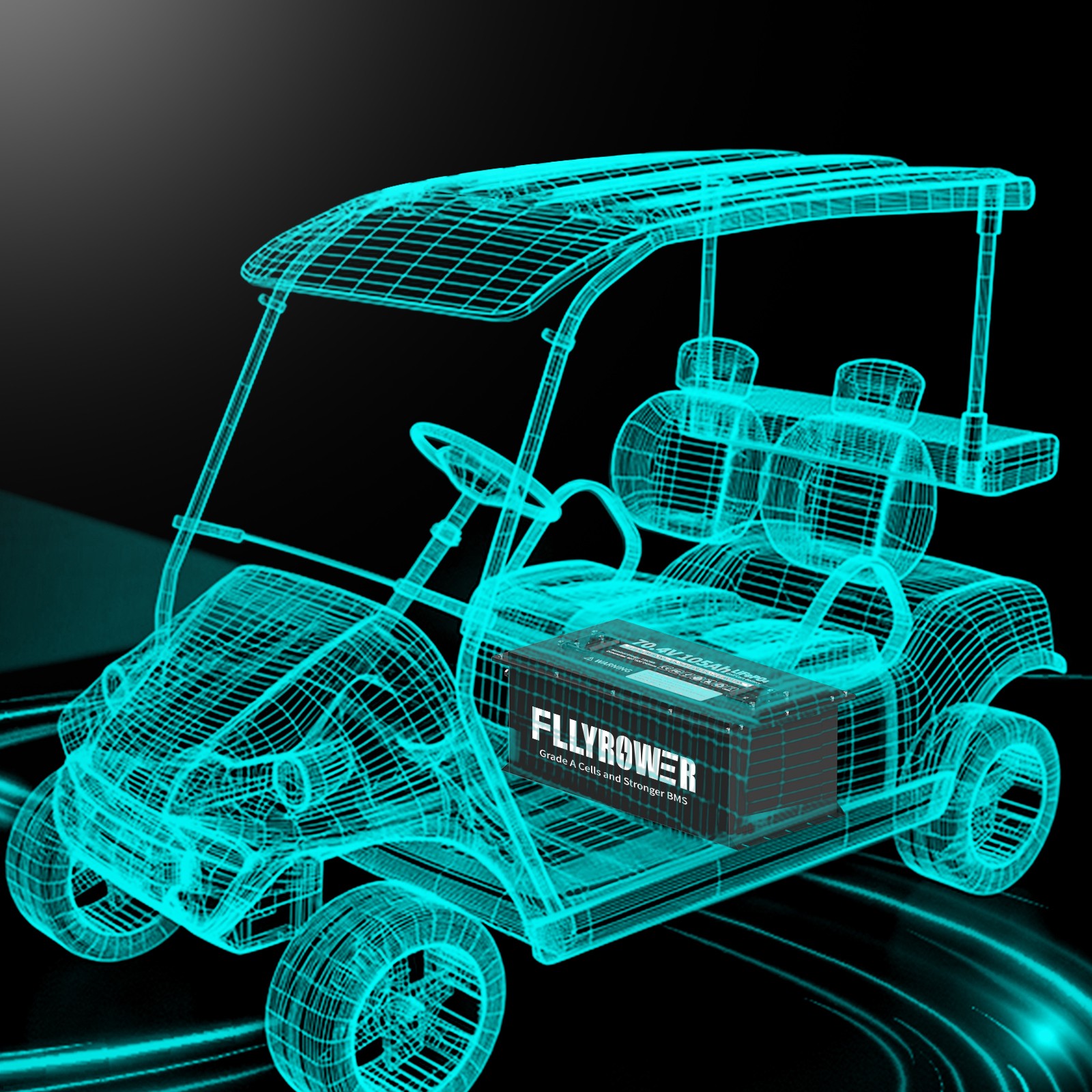 72V 105Ah Golf Cart LiFePO4 Lithium Bluetooth Battery 200A BMS +Monitor+Charger