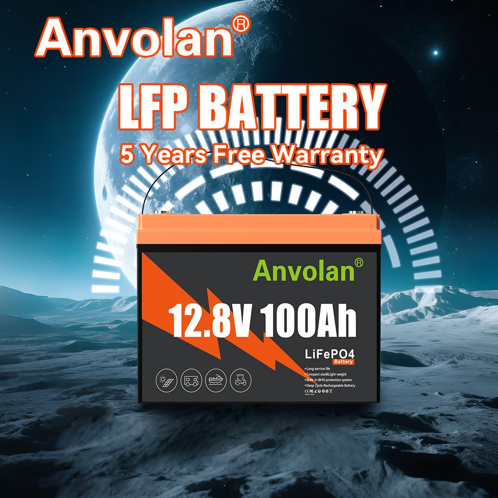 12V 100Ah 200Ah LiFePO4 Deep Cycle Lithium Battery for RV Off-grid Solar