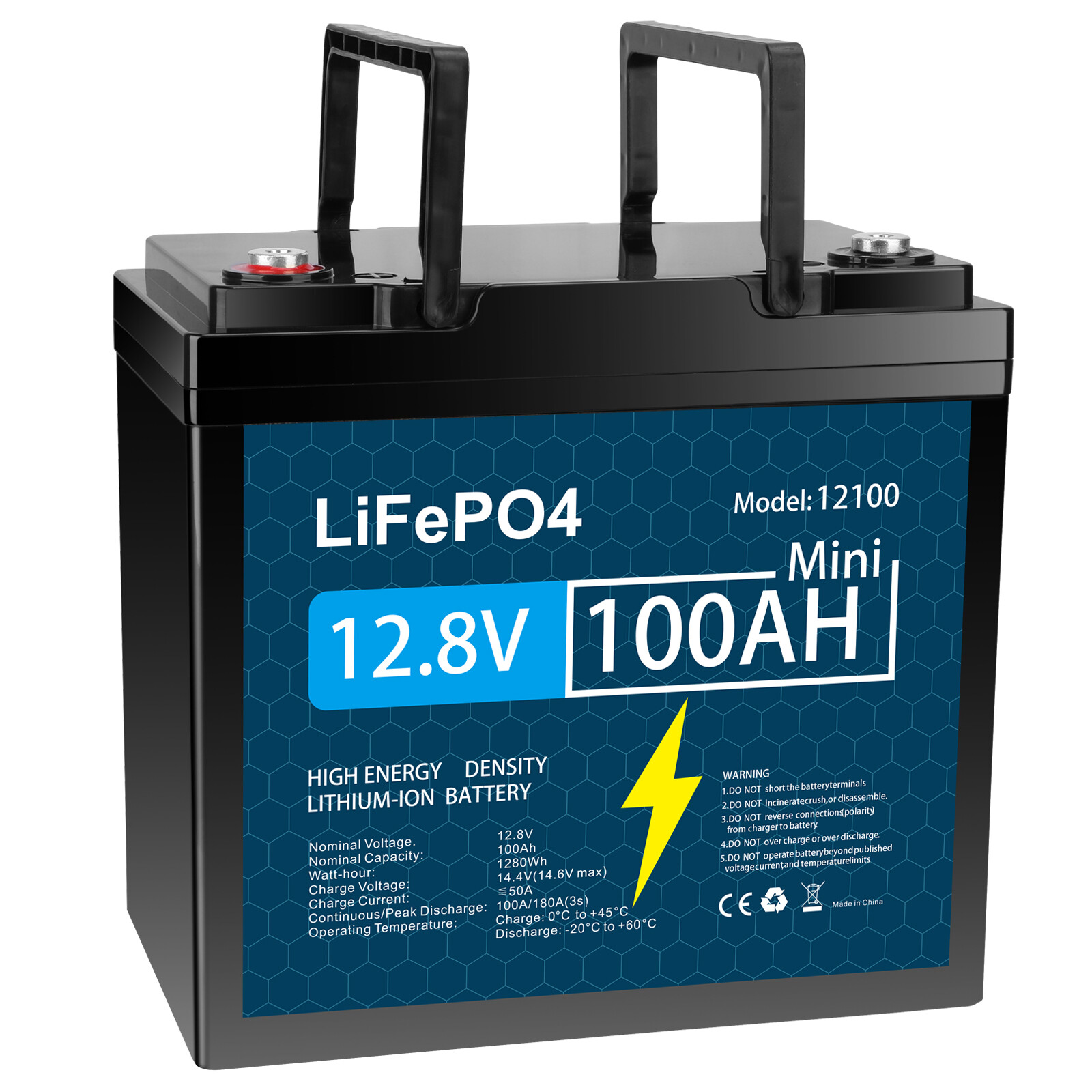 12V 30Ah 50Ah 100Ah LiFePO4 Lithium Battery, Deep Cycle, for RV, Trolling Motor