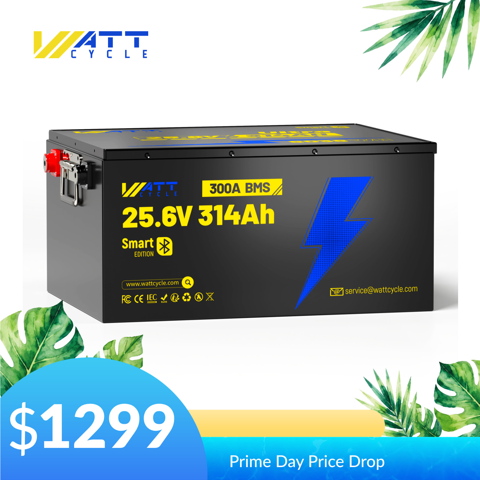24V 25.6V 314ah LiFePO4 Lithium Battery Deep Cycle Built-in BMS Camping Off-Grid
