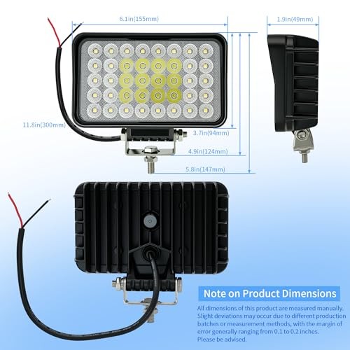 LED Tractor Truck Work Auxiliary Lights 10-30V 2Pcs 6Inch Heavy Combo Beam