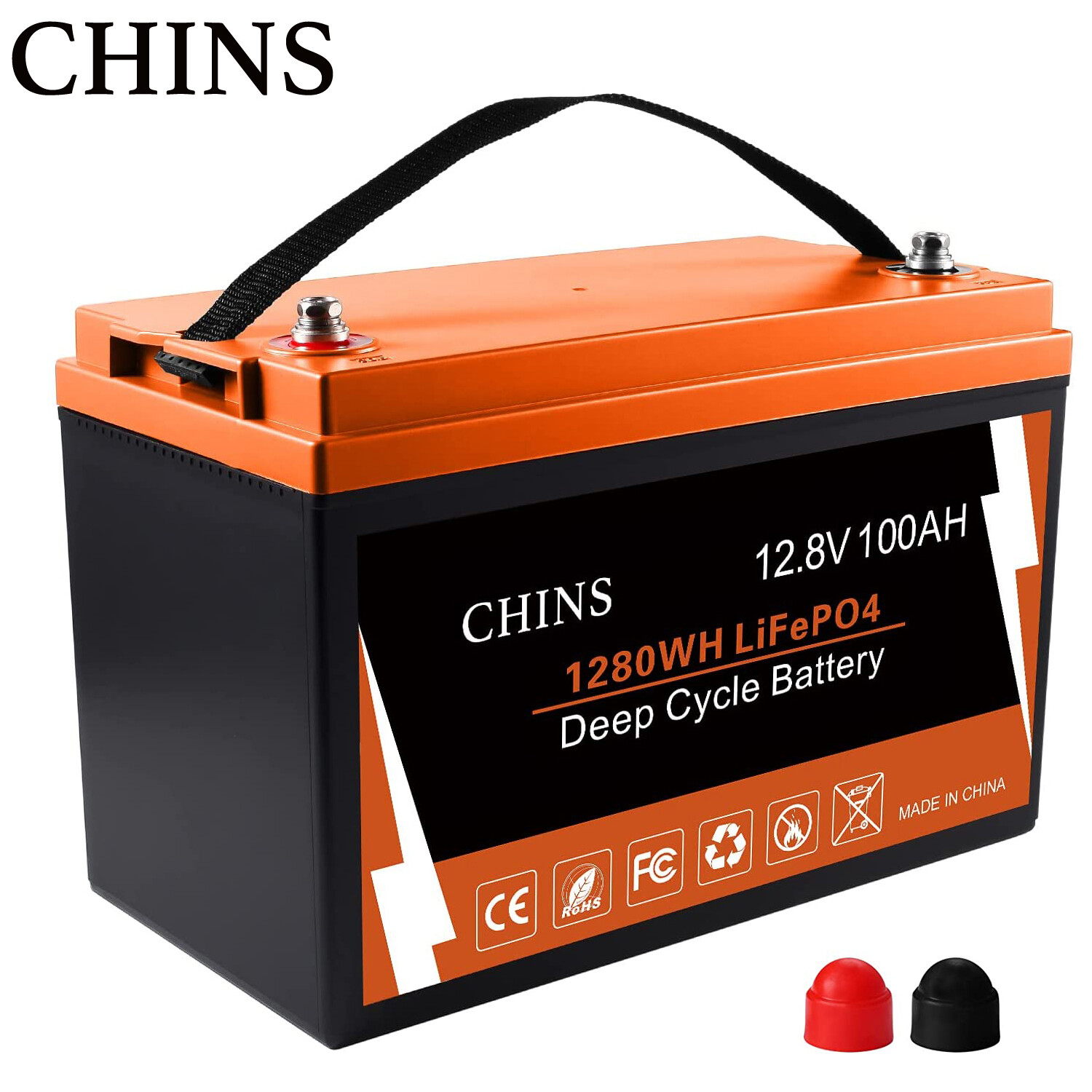 CHINS LiFePO4 Battery Bluetooth Smart 12.8V 100AH Low Temperature Heating