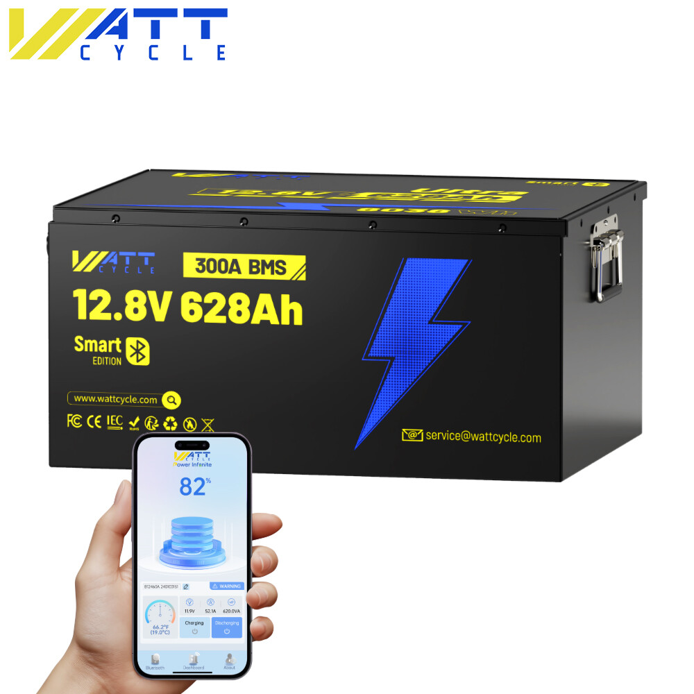 Wattcycle 12V 628Ah LiFePO4 Ultra Battery Low Temp Bluetooth 8038Wh for Off-Grid