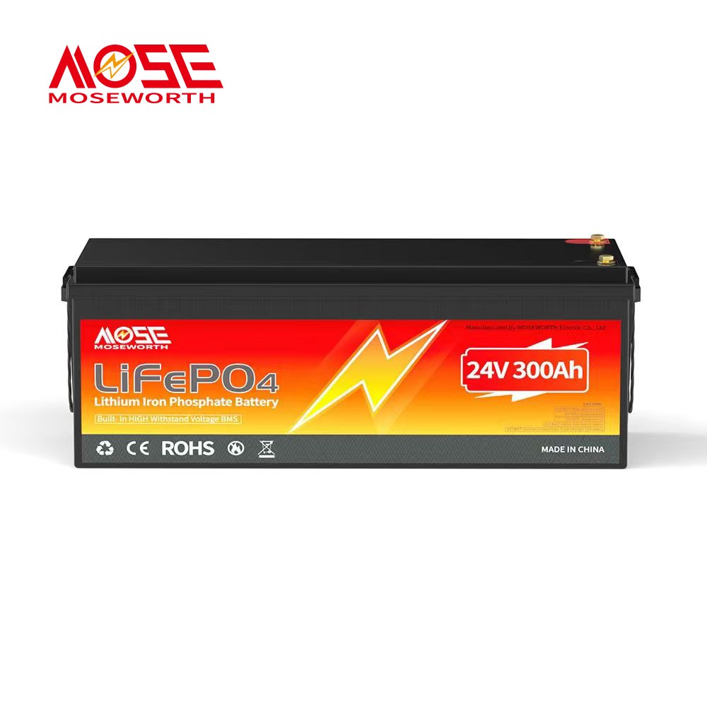 24V 300Ah LiFePO4 Lithium Battery 7.68KW BMS 20000+Cycle Off Grid Boat RV Solar