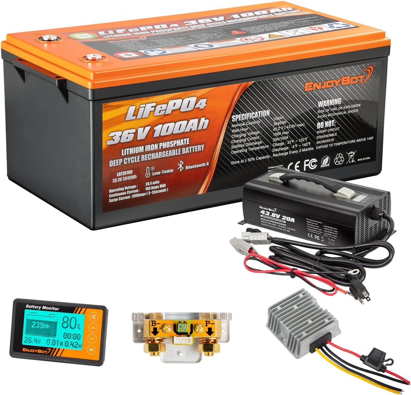 36V 100Ah Lithium Golf Cart Battery Conversion Kit Golf Catrts RV Enjoybot US ✅