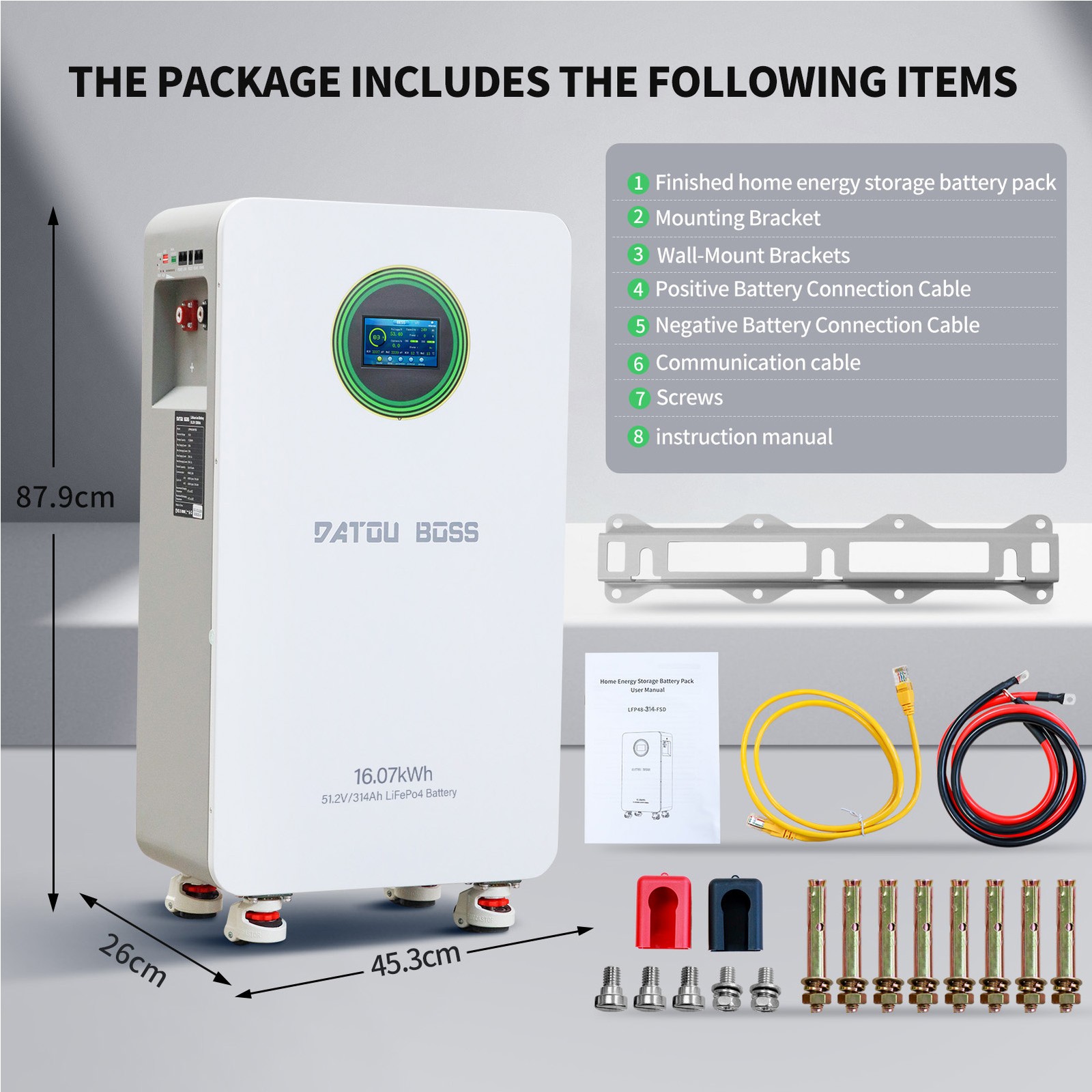 Battery Storage 15kwh PV 314Ah LiFePO4 Lithium Storage 48V 300A 15kwh Solar RV-
