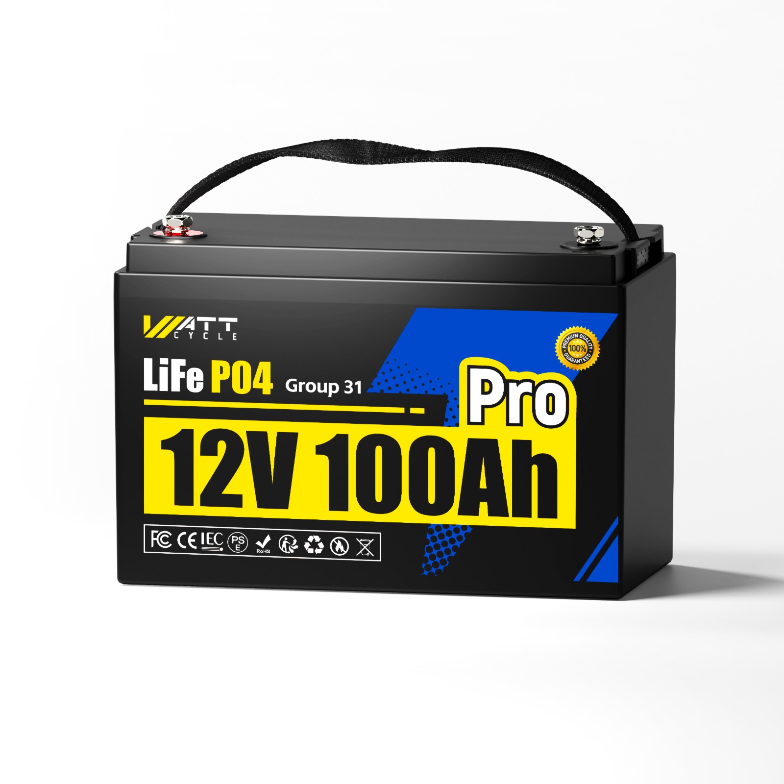 WattCycle 12V 100Ah 314Ah LiFePO4 Lithium Battery Deep Cycle for Marine Off-Grid