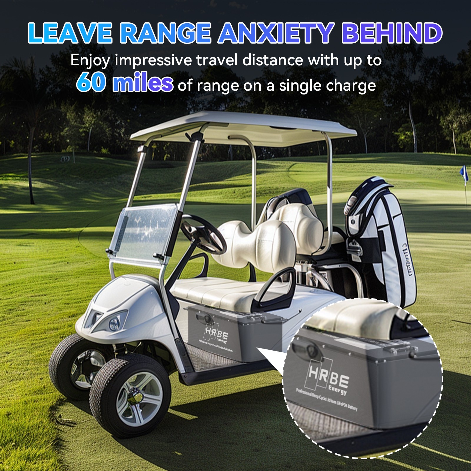 72V 105Ah Golf Cart Lithium LiFePO4 Battery & 18A Charger LCD Monitor Metal Case