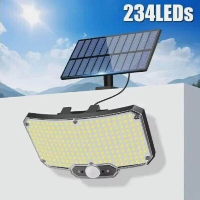 234 LED Solar Motion Sensor Light w/ Remote, IP65 Waterproof & 3 Modes