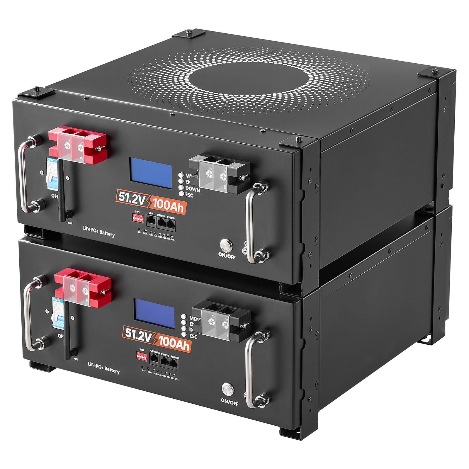 Uimoso 48V 100Ah LiFePO4 Lithium Battery with 100A BMS for Server Racks, 2 Units