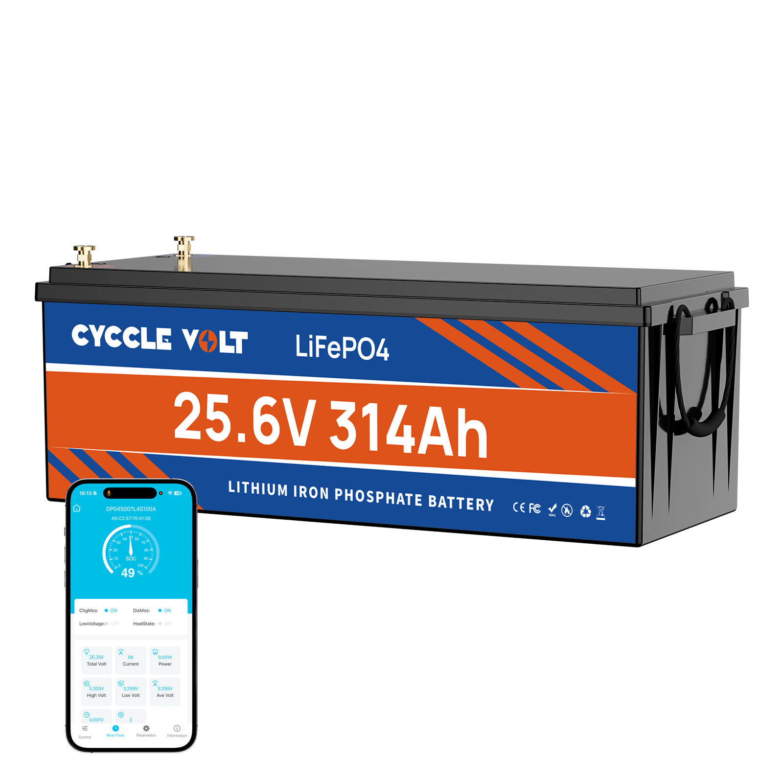 24V 314Ah LiFePO4 Battery 8kWh 200A BMS 15000+ Deep Cycle For RVs Solar Off-grid