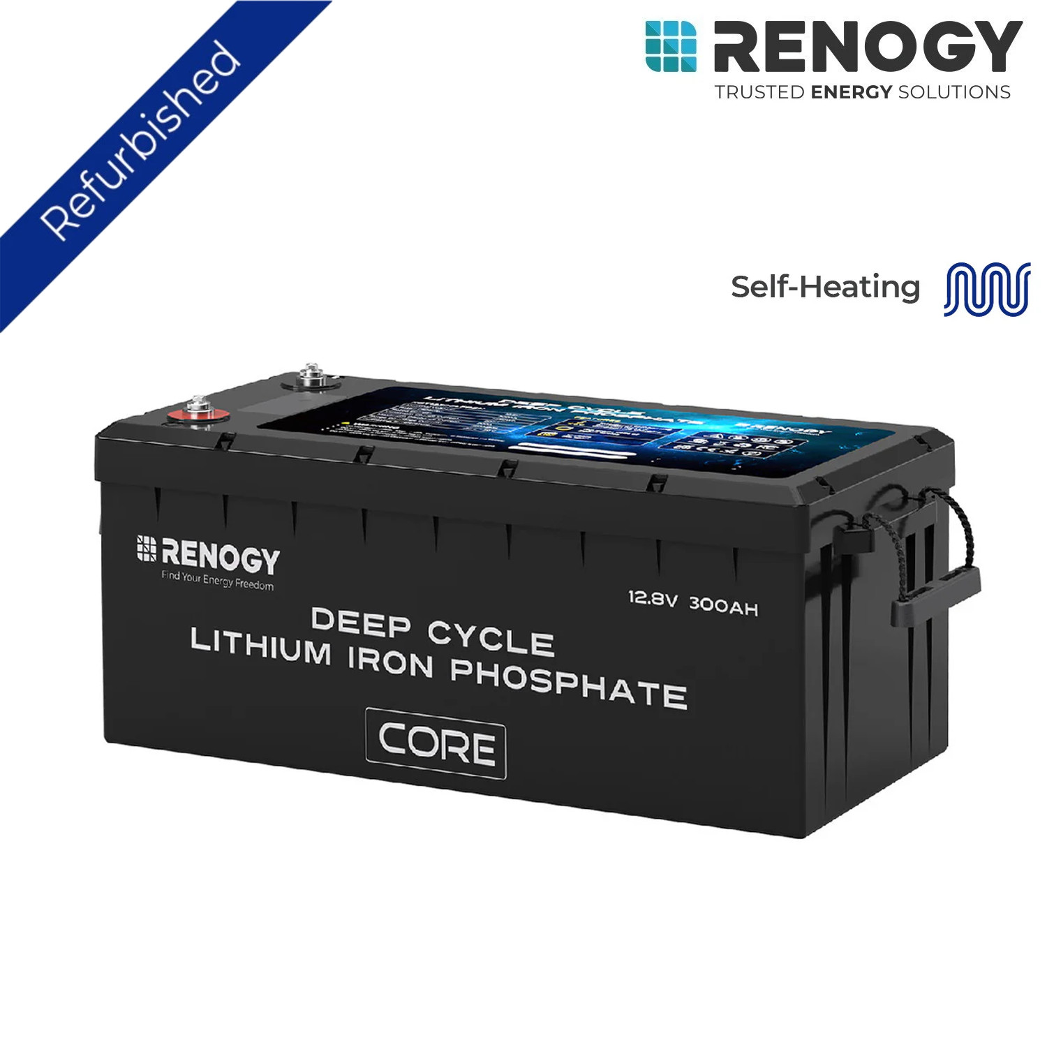 Renogy 12V 300Ah Self heating LiFePO4 Deep Cycle Battery Certified Refurbished