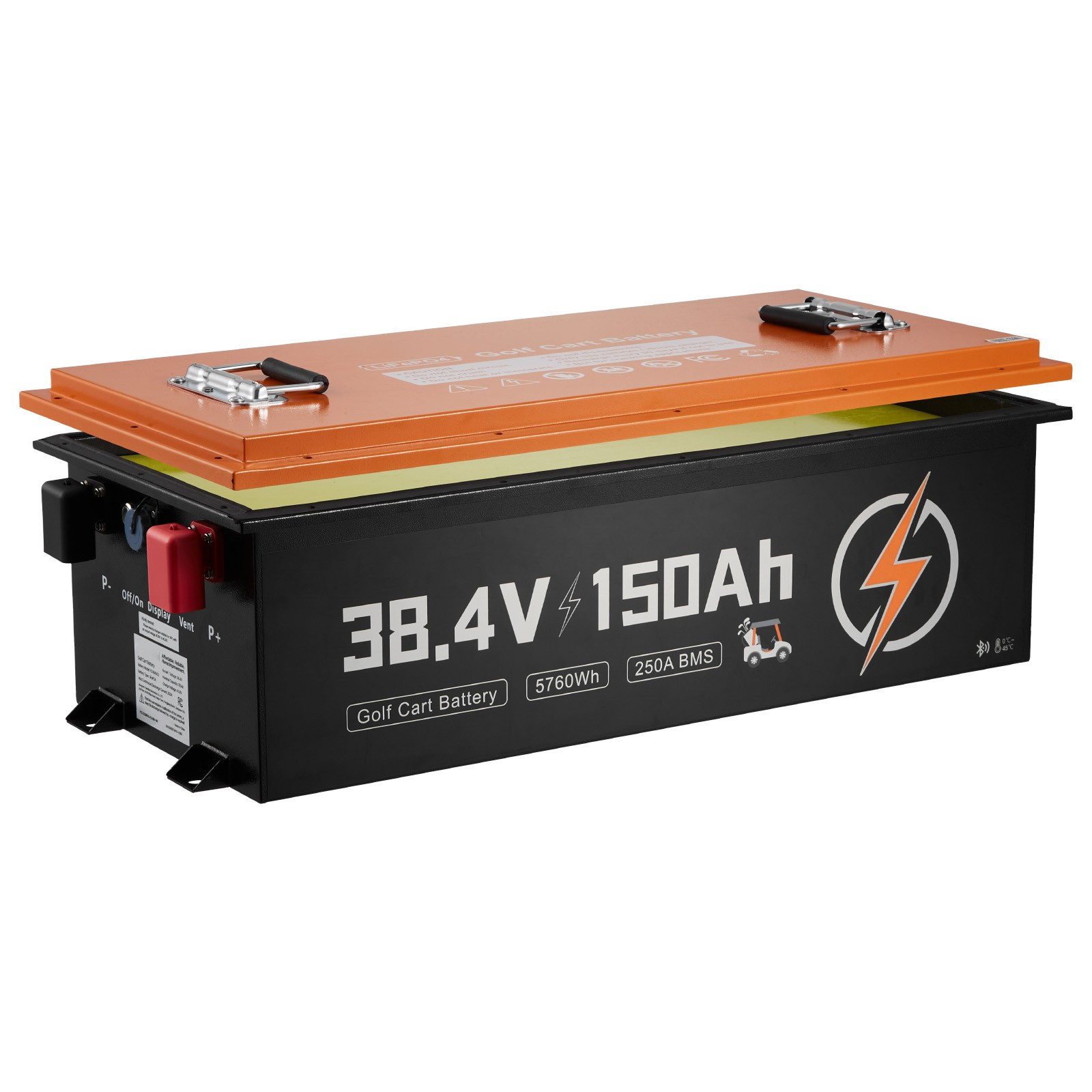 Uimoso 36V 150Ah Lithium Golf Cart Battery Kit Bluetooth 4000+ Cycle Metal Case