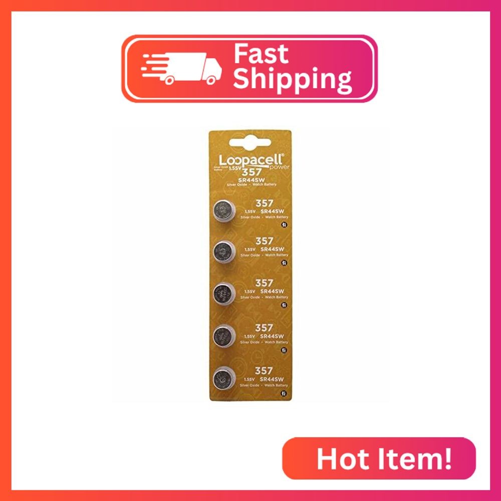 LOOPACELL 357/303 Silver Oxide Batteries (Pack of 5) – 1.55V Long Lasting Coin C