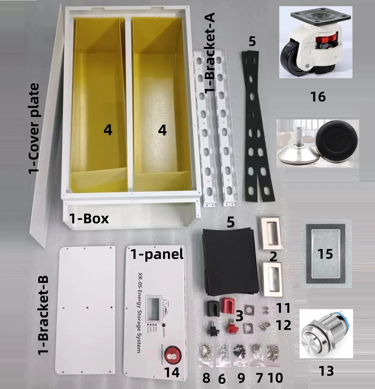 XR05-48V280AH Power Box LiFePO4 Battery Case Solar Home Energy Storage 16S 51.2