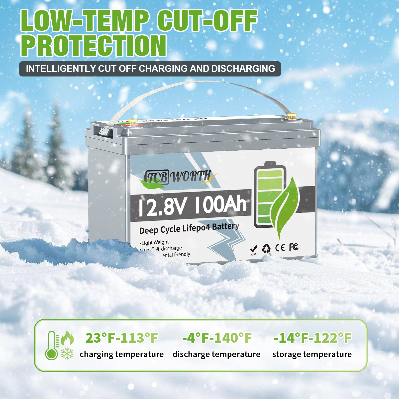2X LiFePO4 Battery 12V 100Ah BCI Group 31 Lithium Batteries for Marine Off-Grid