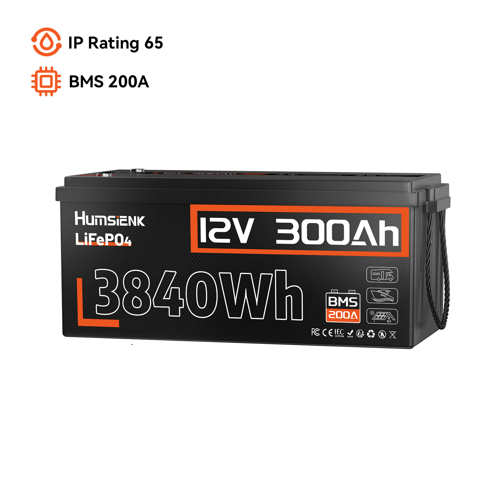 1-4Pack 12V 300Ah LiFePO4 Battery 200A BMS Deep Cycles Solar Marine Yacht Boat