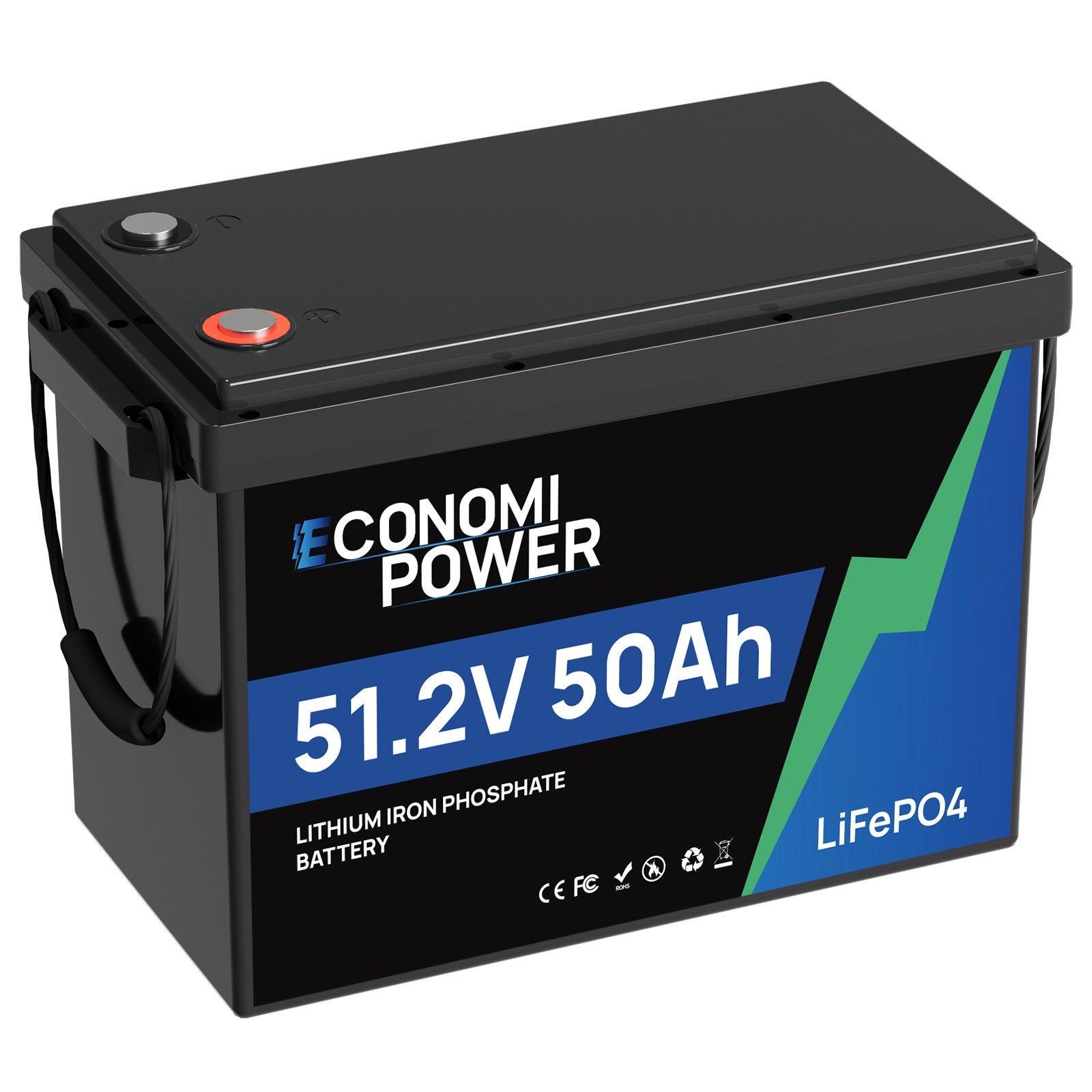 48V LiFePO4 51.2V 50Ah/100Ah Battery with BMS for RV & Home Solar Energy Storage