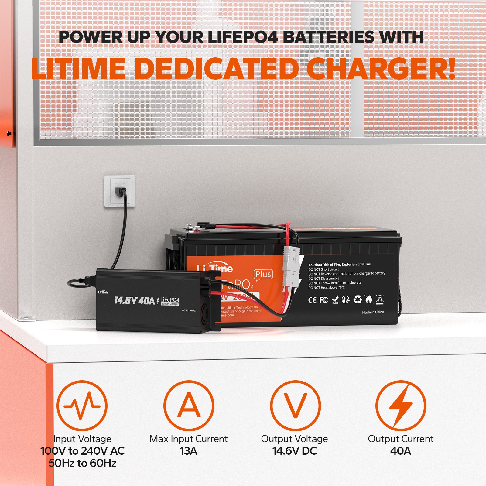 LiTime 12V 200Ah Plus LiFePO4 Lithium Battery 200A BMS for RV Solar-Refurbished