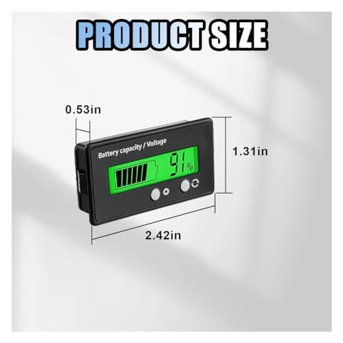 12V 24V 48V 60V 72V 84V Golf Cart Battery Capacity Voltage Monitor with Alarm,