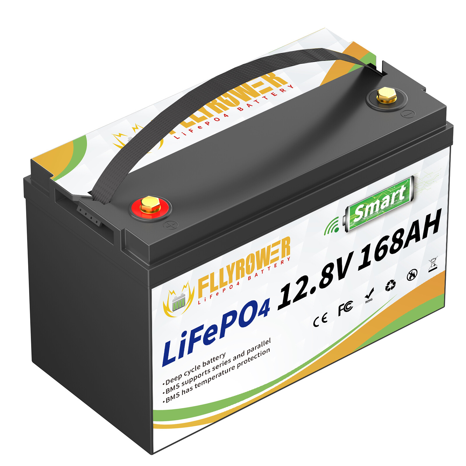 2150Wh 12V 168Ah LiFePO4 Lithium Battery Bluetooth RV Trolling Motor Group 31