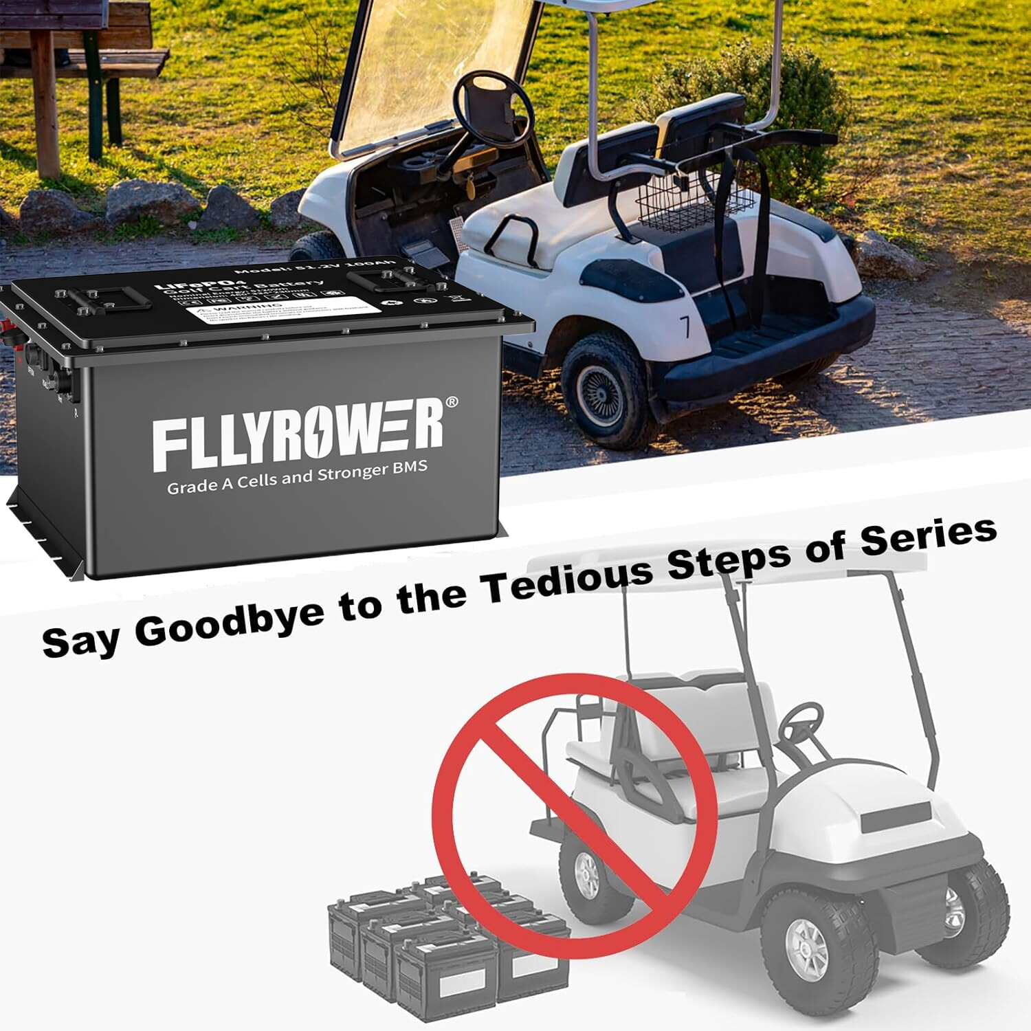 36V 100Ah Golf Cart Lithium LiFePO4 Battery 200A BMS 15000+ Deep Cycle 10Years