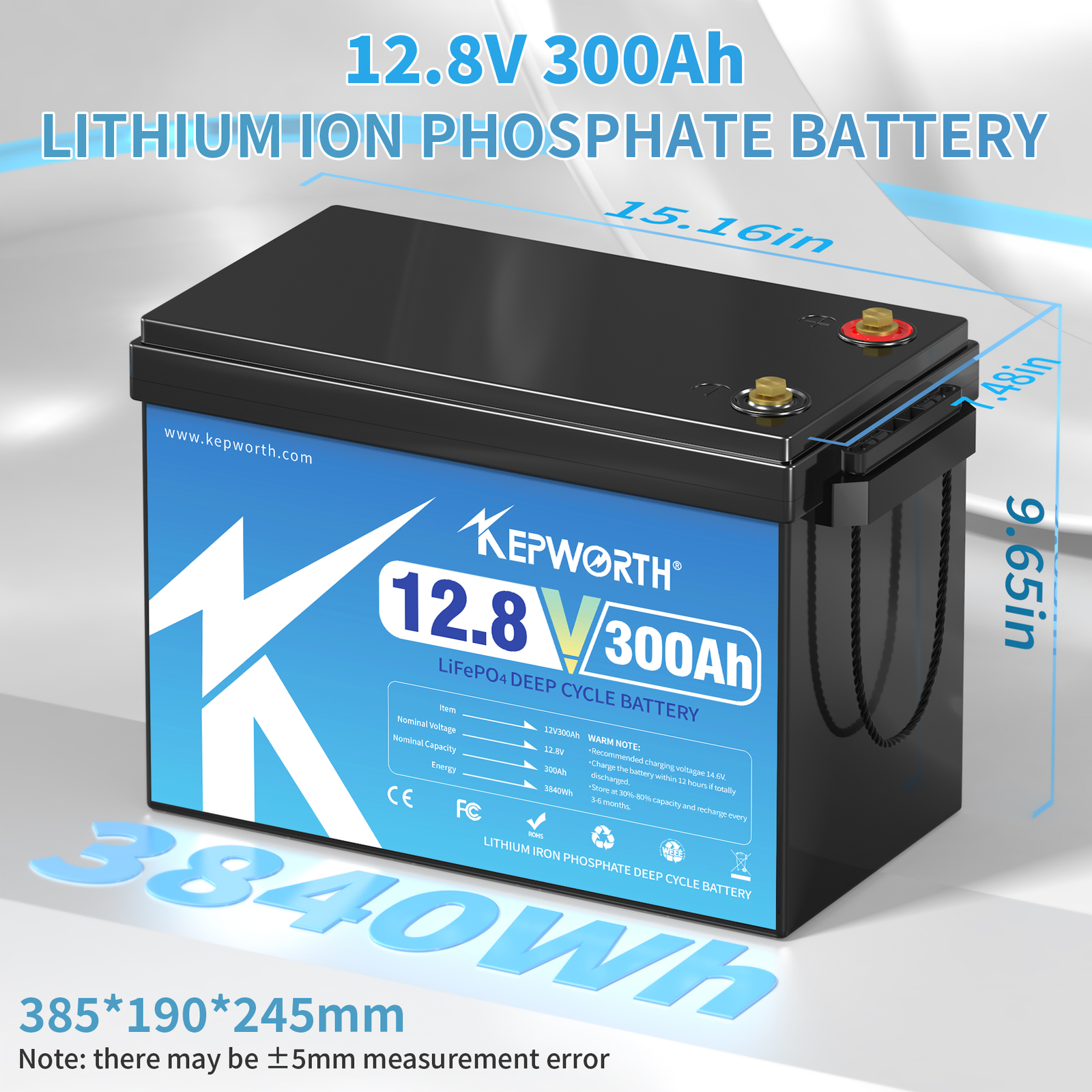 12V 300Ah LiFePO4 Lithium Battery Deep Cycle Battery 200A BMS 15000+ Cycles RV
