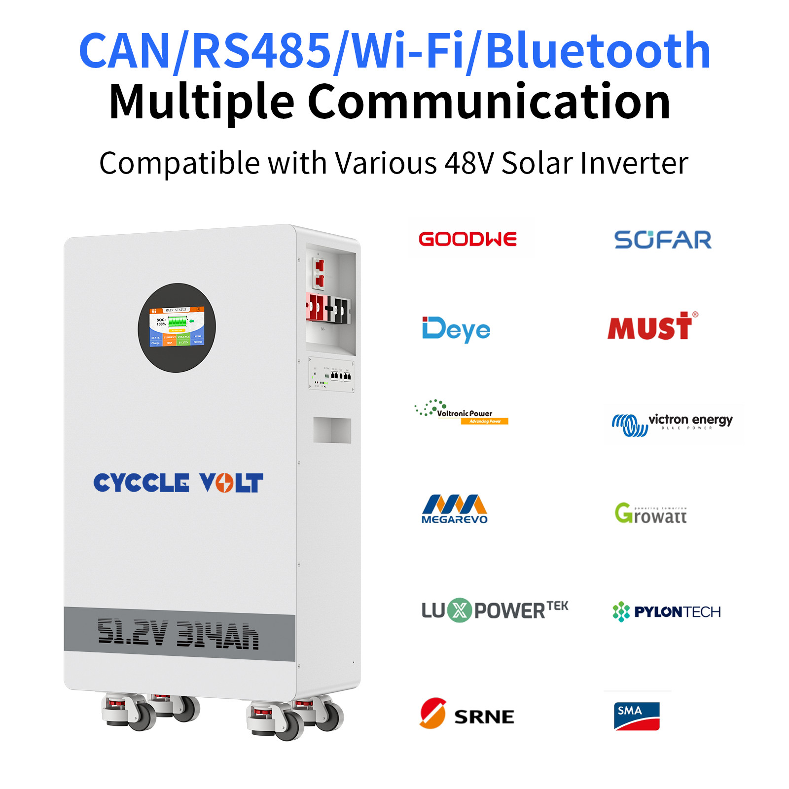 16kWh 48V 300Ah 314Ah LiFePO4 Lithium Battery For RV Home Solar Energy Storage
