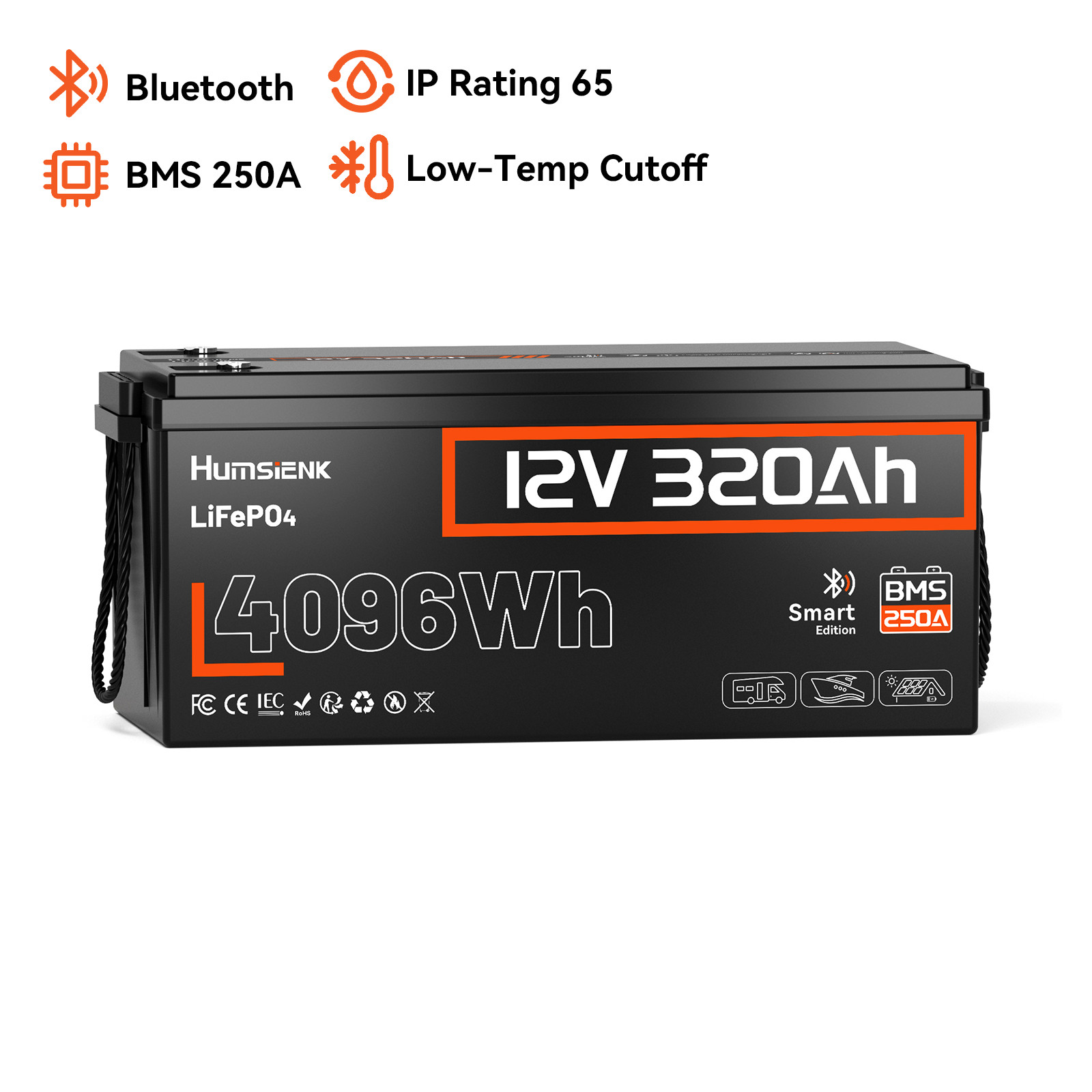 1/2/3/4 Pack 12V 320Ah 300Ah LiFePO4 Battery 250A BMS Solar Motors Off-Grid UPS