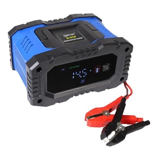 12V/24V 10Amp Smart Automatic Charger & Maintainer with Restoration, 12V/24V