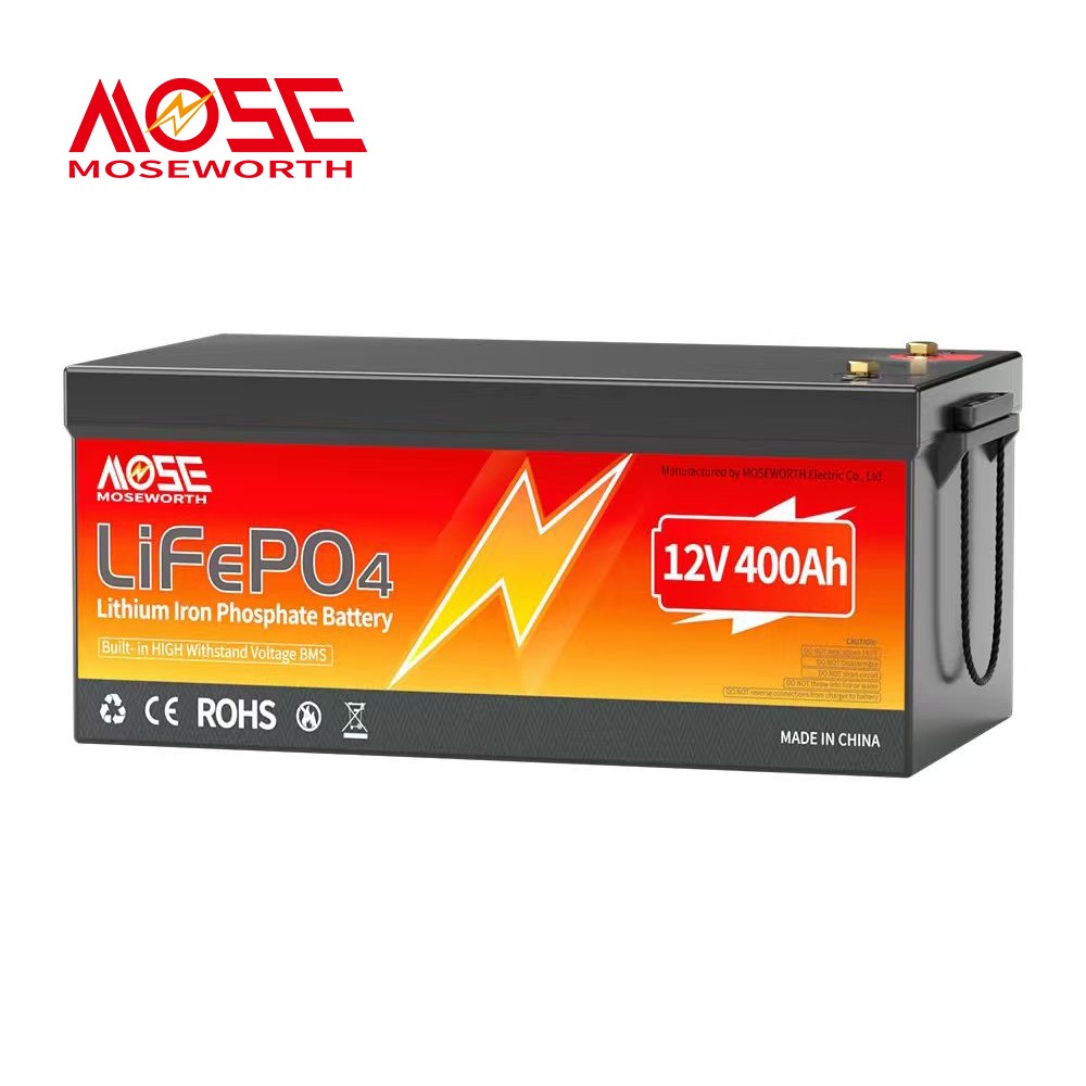 12V 400Ah LiFePO4 Lithium Battery 200A BMS 5.12KW 20000+Cycle Solar RV Off-grid