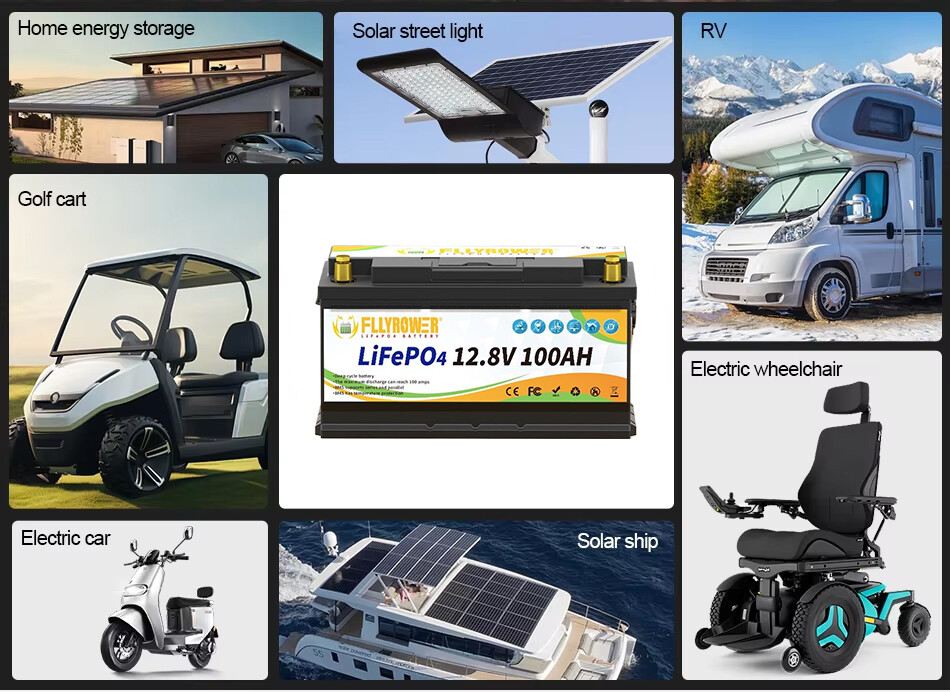 12V 100Ah LiFePO4 Lithium Battery BMS Deep Cycle for RV Marine Solar Off-grid