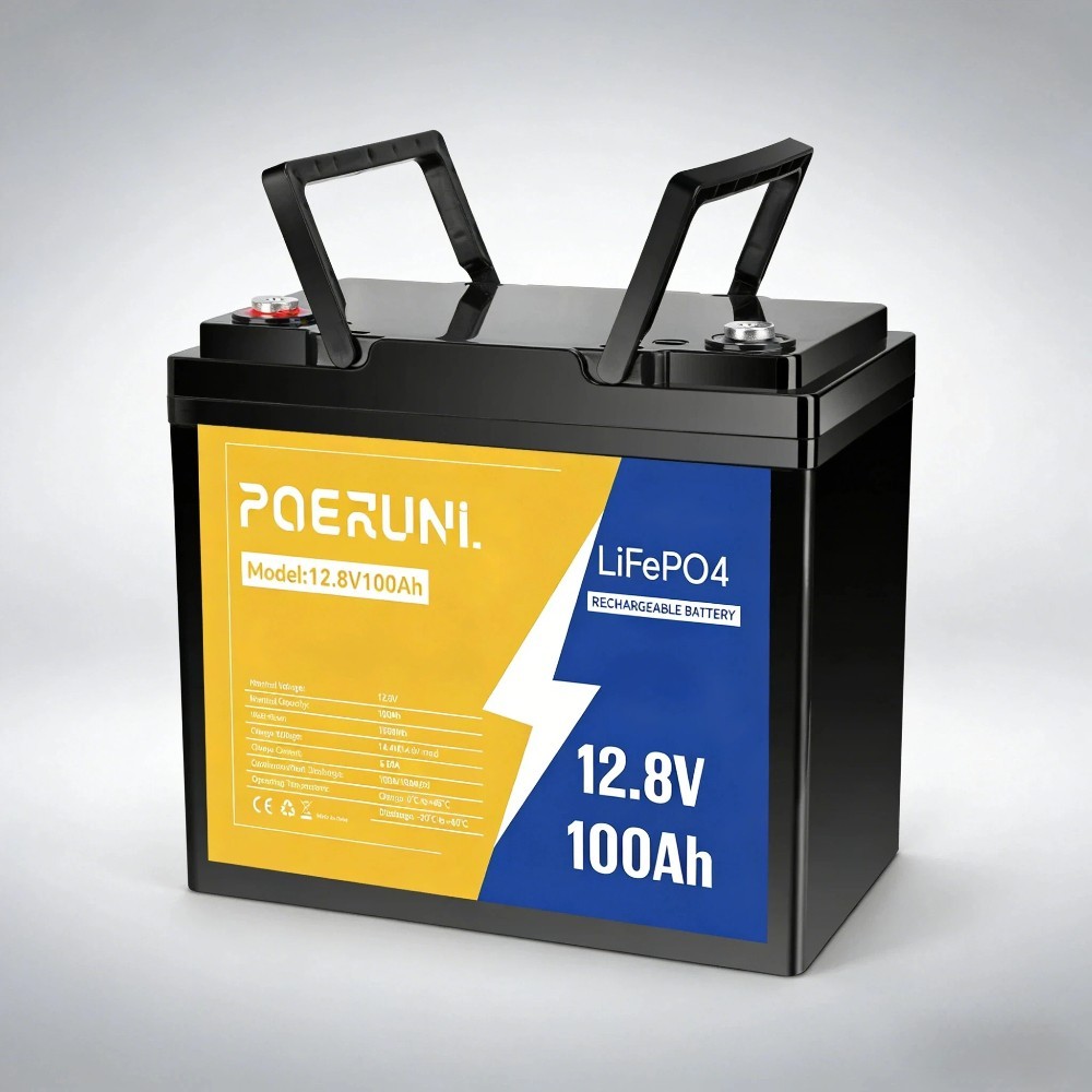 12.8V 100Ah LiFePO4 Battery 1280Wh 4000+Cycles Built-in 100A BMS For Off-Grid RV