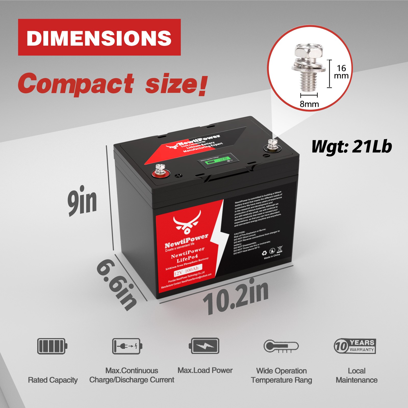 12V 100Ah LiFePO4 Lithium Battery 100A BMS DeepCycle for RVs Solar Boat off-grid