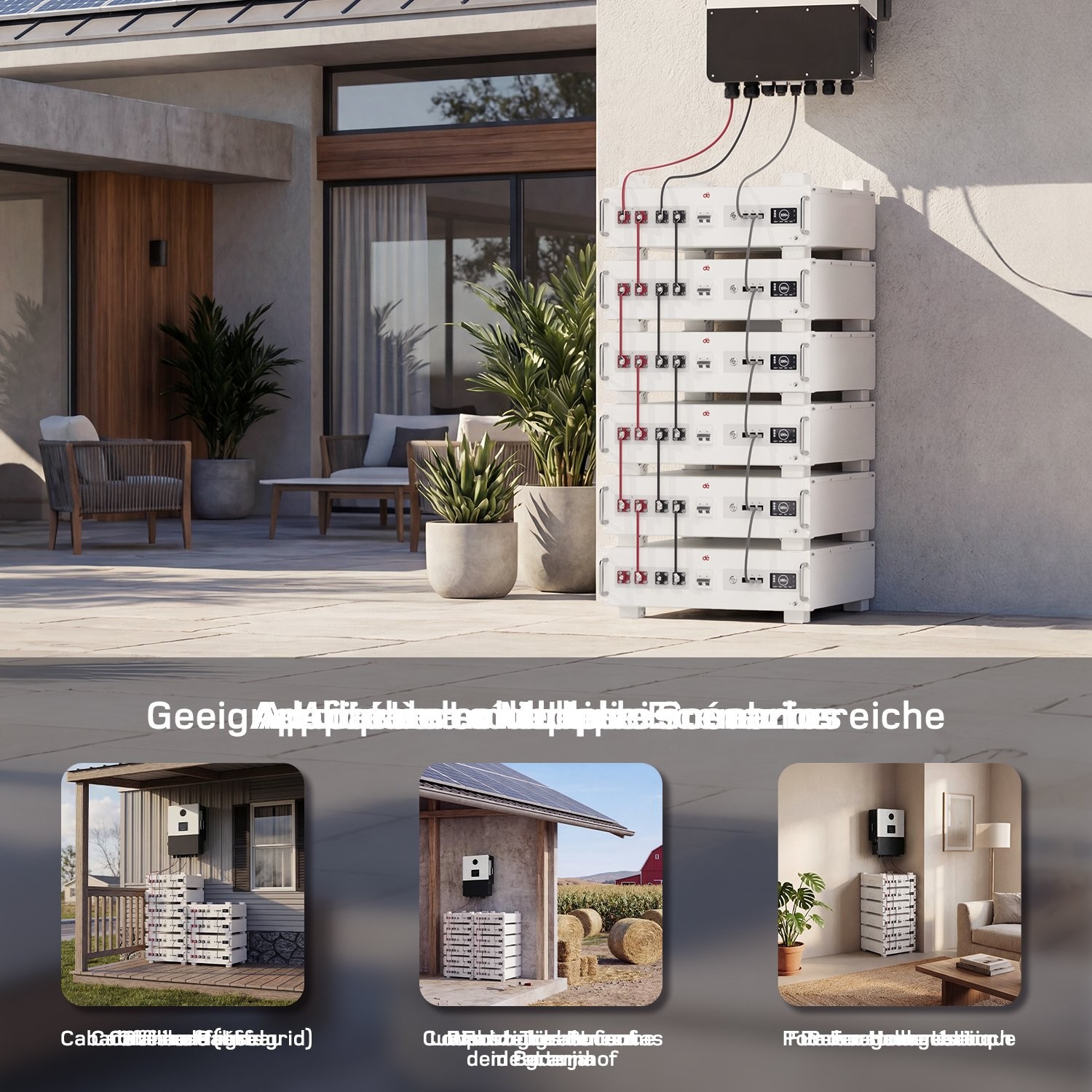 dé 48V 100Ah LiFePO4 Lithium Battery with App & Display Monitoring 5120Wh WiFi
