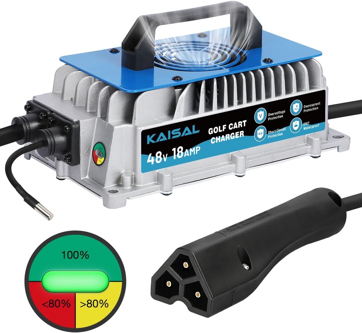 48V 18A Lead-Acid Battery Charger for Golf Carts Quick Charge EZ-GO RXV & TXT