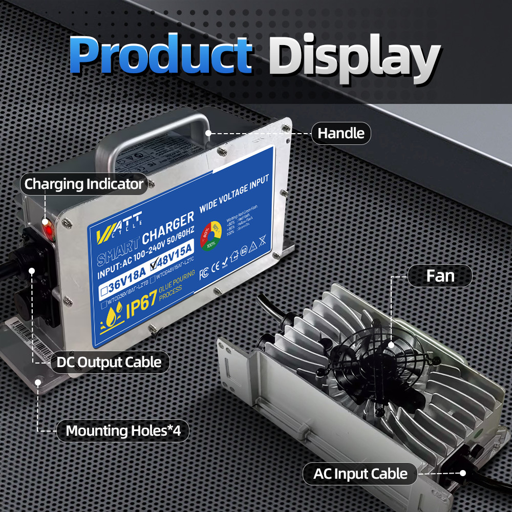 48V 50Ah 100A BMS 2560Wh LiFePO4 Lithium Golf Cart Battery + 58.4V 15A Charger