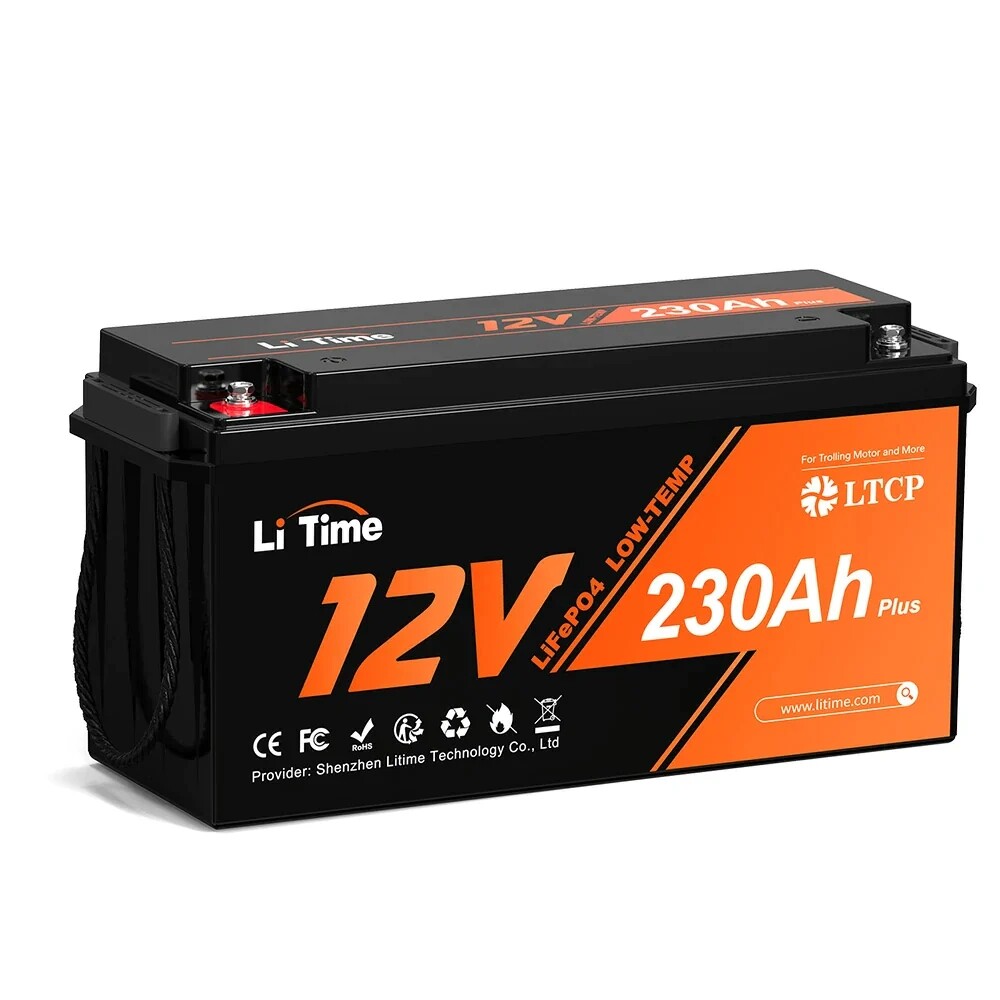 Litime 12V 230Ah Plus Lithium Battery LiFePO4 W/ Low-Temp Protection-Refurbished