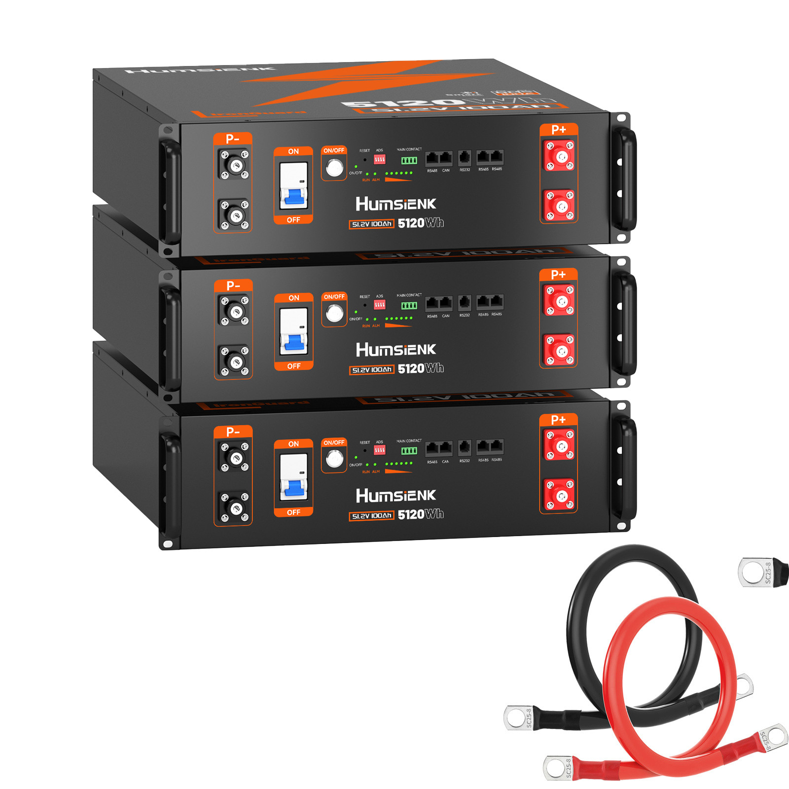 Humsienk 48V 100Ah LiFePO4 Battery 5.12kWh 3U Server Rack BYD Solar System Lot