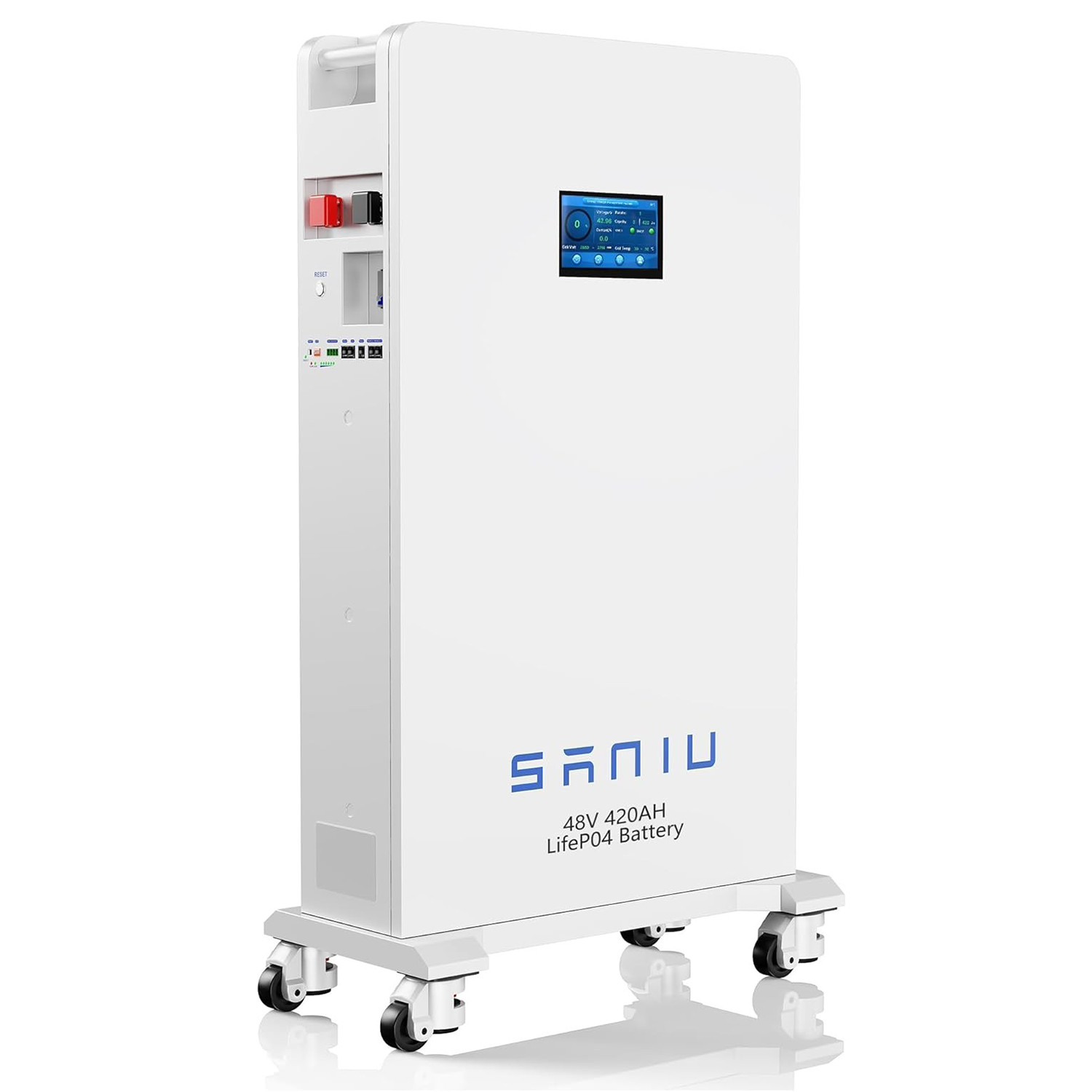 SANIU 21.5kWh/1Pack 48V 420AH LiFePO4 Battery Vertical Standing Solar Backup BMS