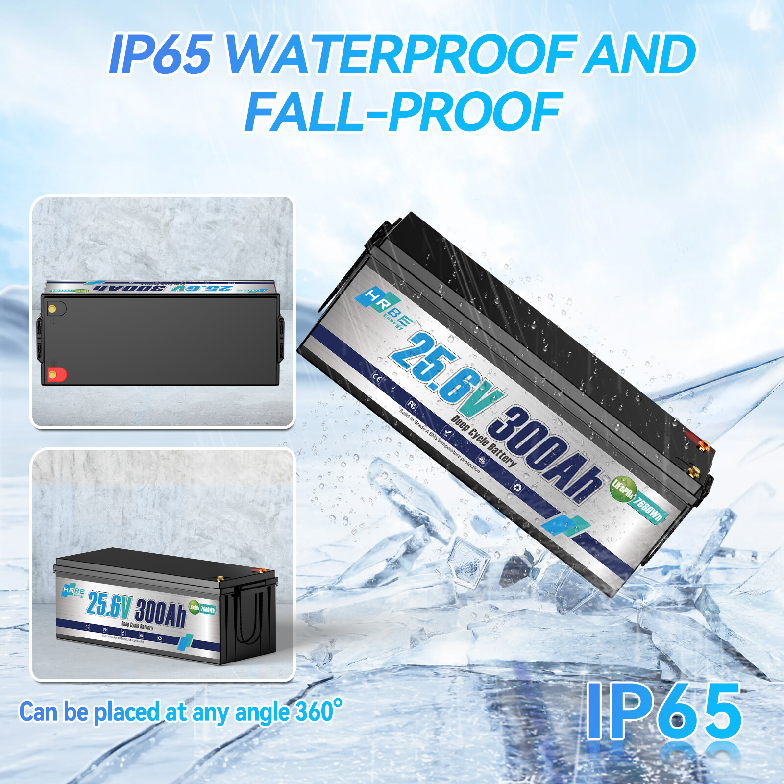 24V 300Ah LiFePO4 Lithium Battery 7.68KW 20000+ Deep Cycle 200A BMS RV Solar