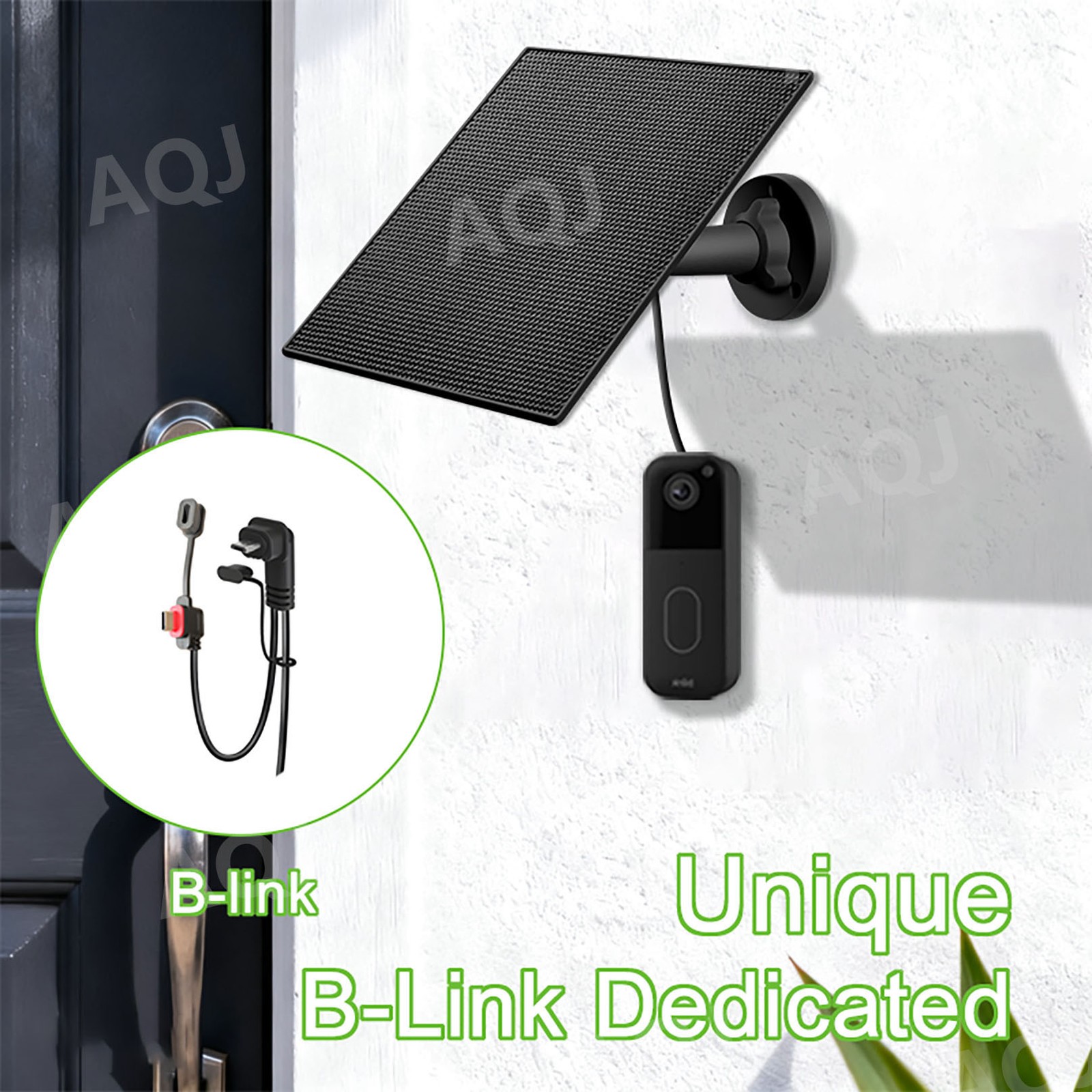 Solar Panel for Blink Camera Outdoor, 3W Blink Camera Solar Panel Compatible