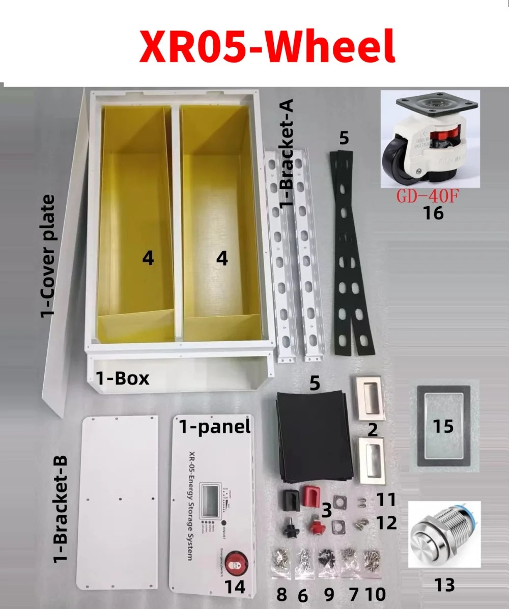 XR05-48V280AH Power Box LiFePO4 Battery Case Solar Home Energy Storage 16S 51.2