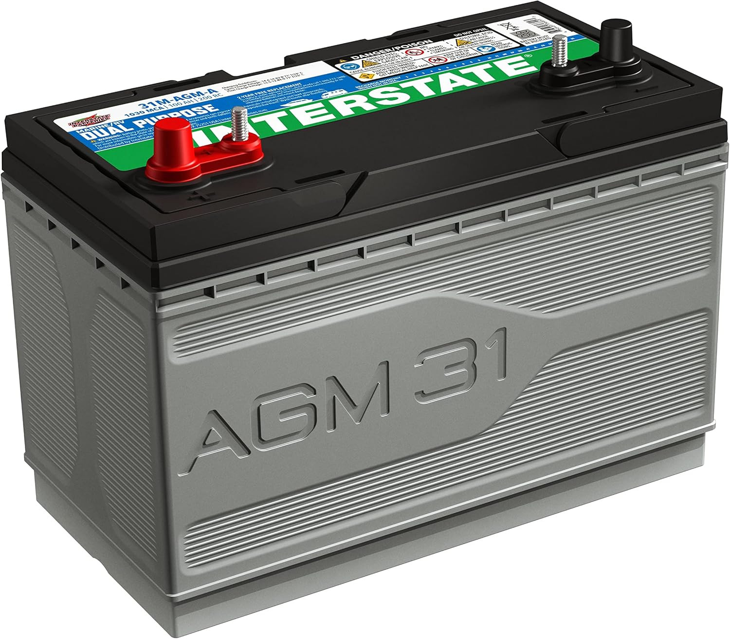 Marine/Rv Battery 12V 100Ah 825CCA Dual Purpose Power Pure Lead AGM RV & Marine