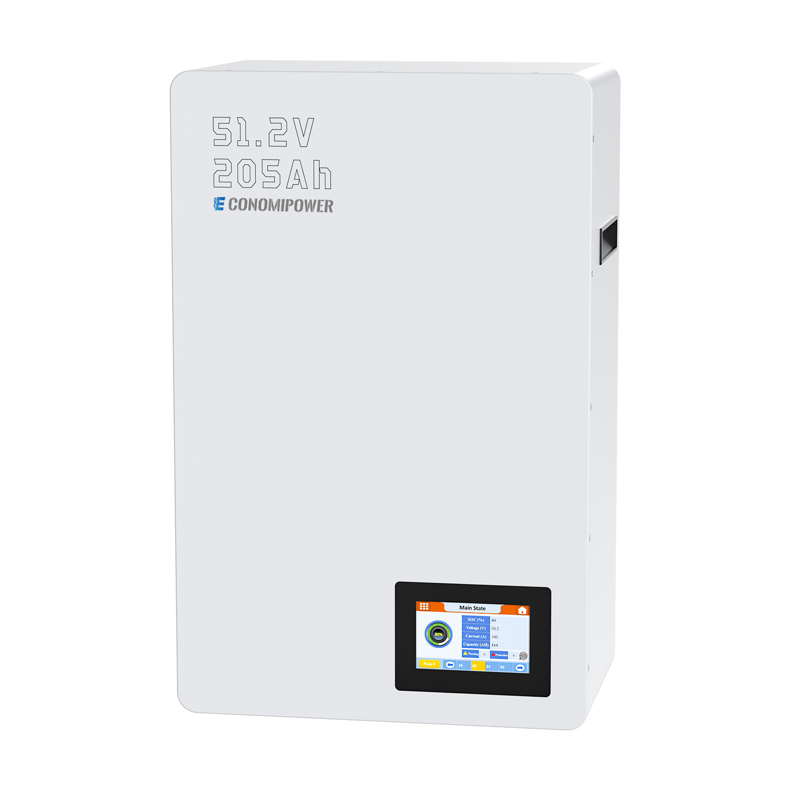 48V/51.2V 200Ah LiFePO4 Wall Mount Battery 10KWh for BMS Home/RV Energy Storage