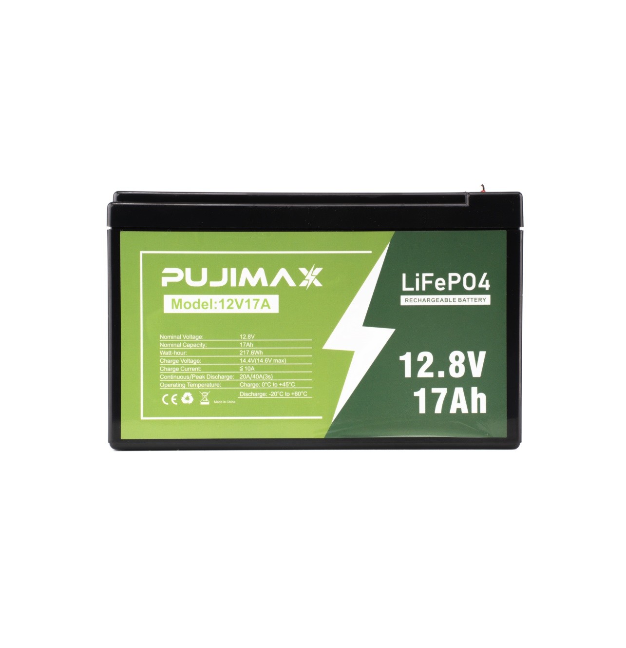 LiFePO4 Lithium Battery 12V 17Ah 4000+ Deep Cycles Safe&Reliable BMS Protection